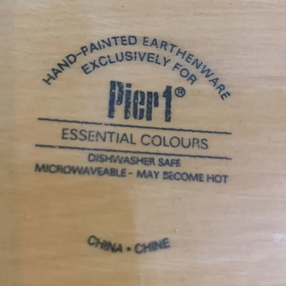 Pier 1 Hand Painted Earthenware Essential Colours 10 1/2 In Square Dinner Plate